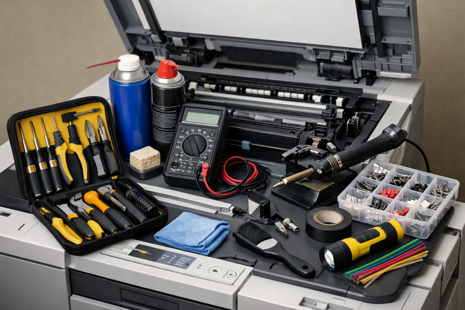 cách sửa máy photocopy đơn giản tại nhà - Các Công Cụ Và Thiết Bị Cần Thiết Khi Sửa Máy Photocopy Tại Nhà
