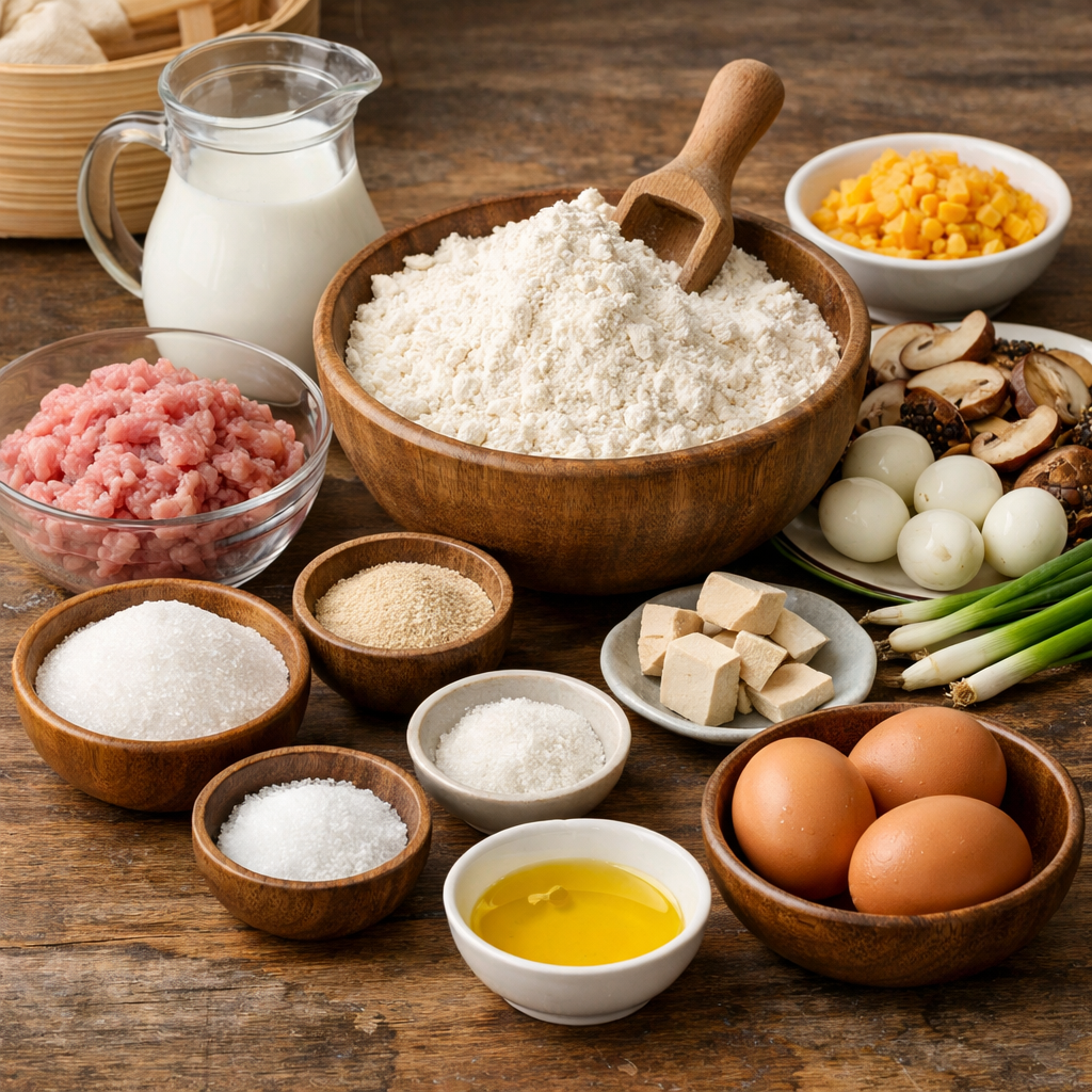 hướng dẫn làm bánh bao từ bột mì - Các Nguyên Liệu Cần Chuẩn Bị Khi Làm Bánh Bao Từ Bột Mì