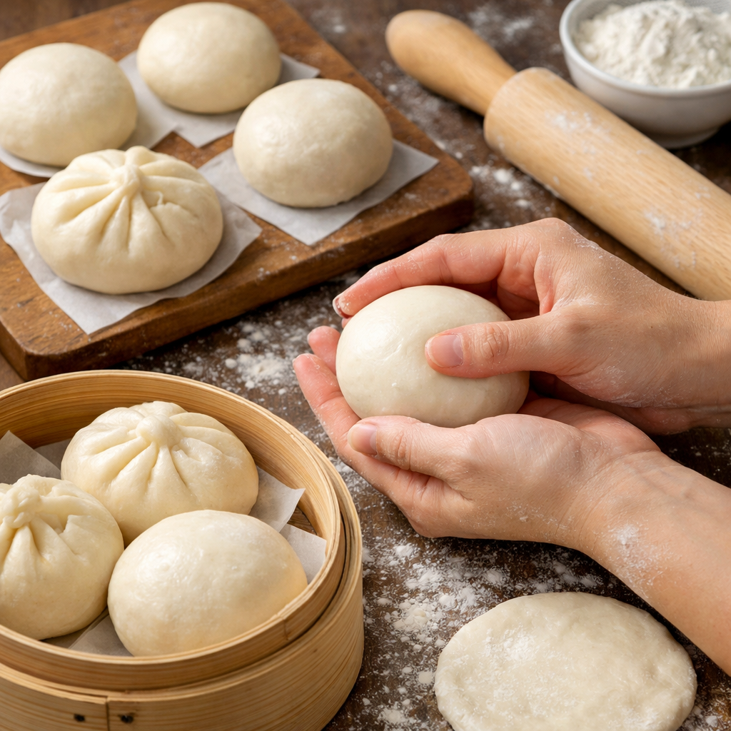 công thức làm bánh bao thơm ngon - Cách làm vỏ bánh bao mềm mịn, xốp