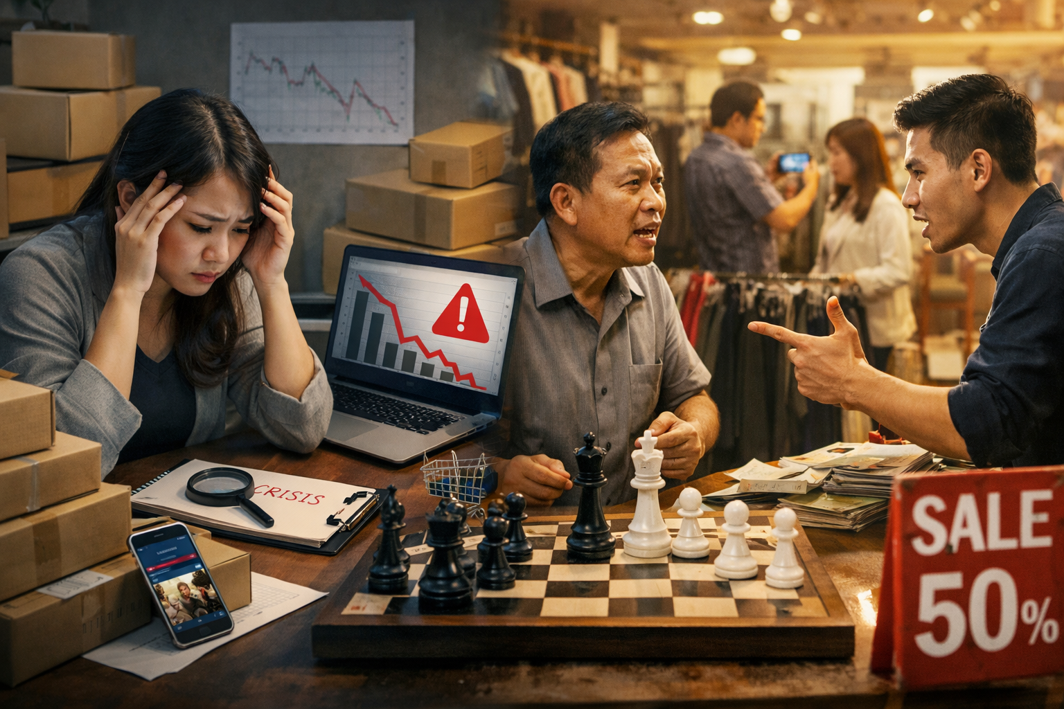 so sánh kinh doanh online và truyền thống - Rủi ro, thách thức và mức độ cạnh tranh của từng mô hình