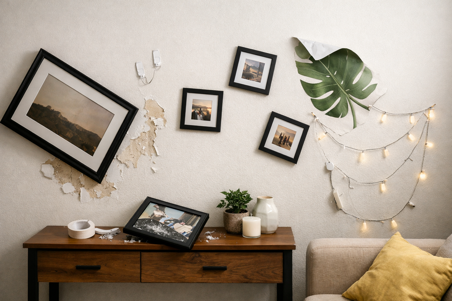 Rental-friendly wall decor ideas without drilling - Common mistakes renters make with no-drill decor