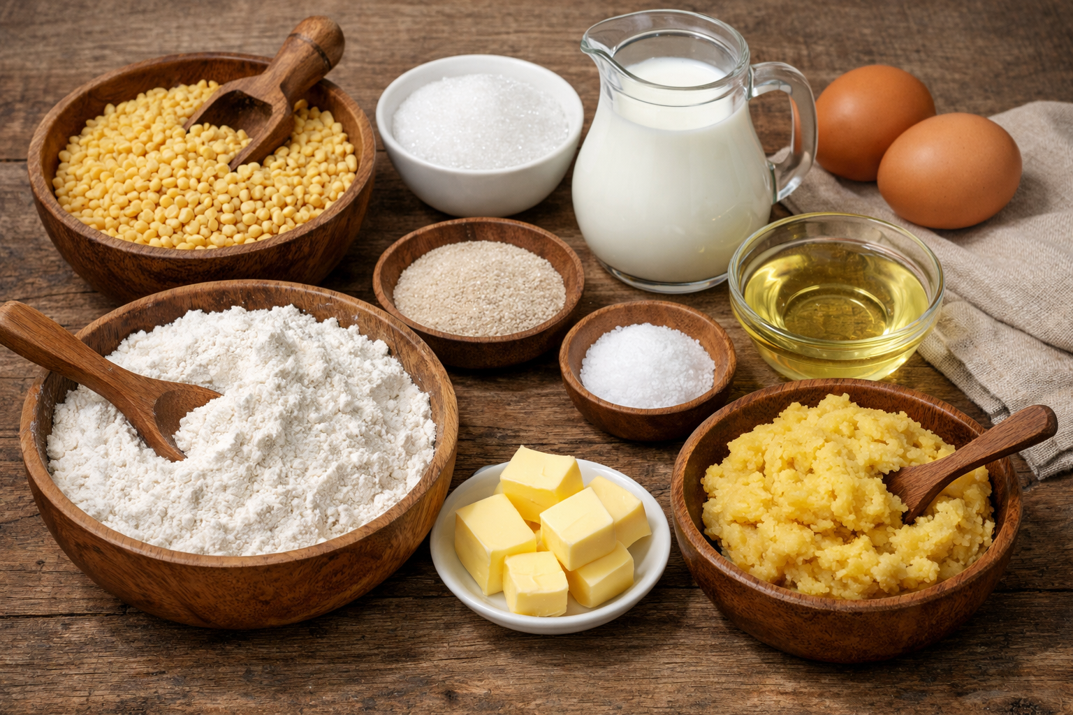 cách làm bánh bao nhân đậu xanh - Nguyên liệu cần chuẩn bị