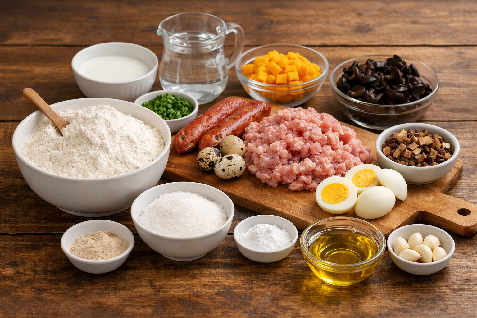 cách làm bánh bao tại nhà đơn giản - Nguyên liệu cần chuẩn bị để làm bánh bao tại nhà