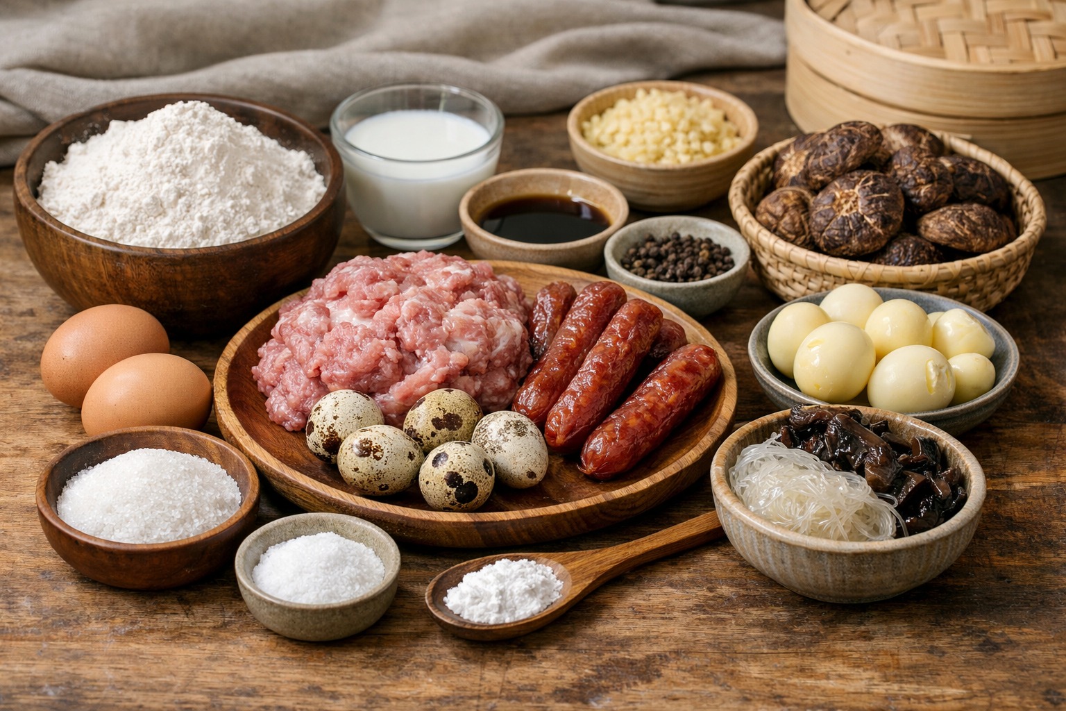 làm bánh bao kiểu truyền thống - Nguyên liệu cần chuẩn bị để làm bánh bao truyền thống