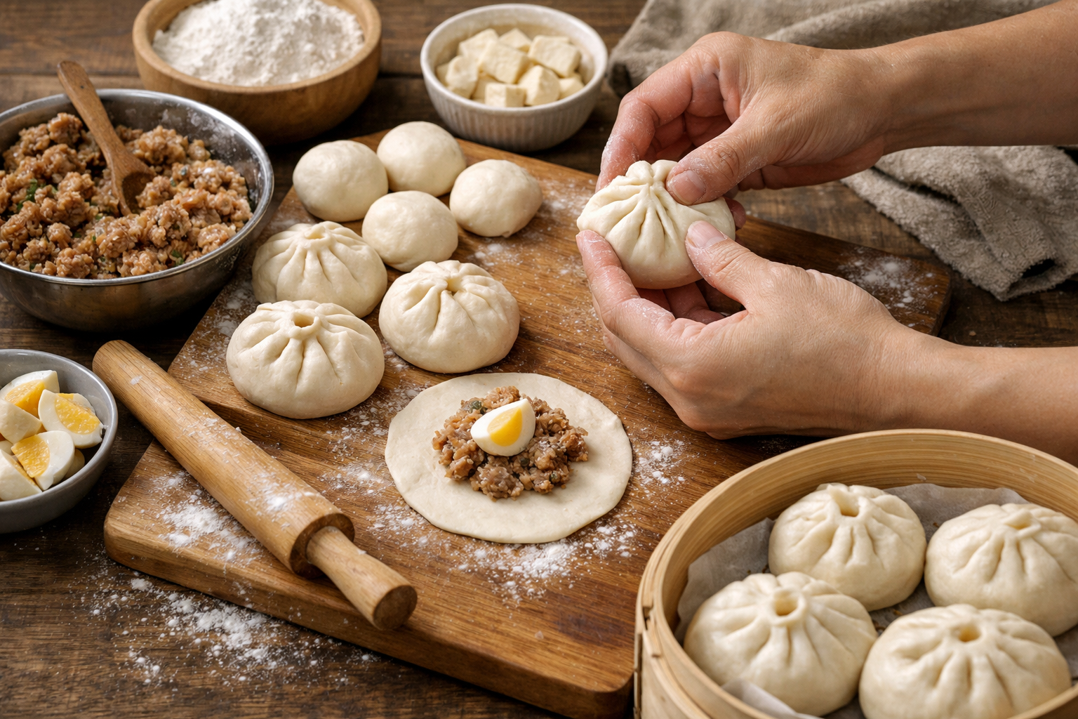 cách làm bánh bao không cần máy - Quy Trình Làm Bánh Bao Không Cần Máy