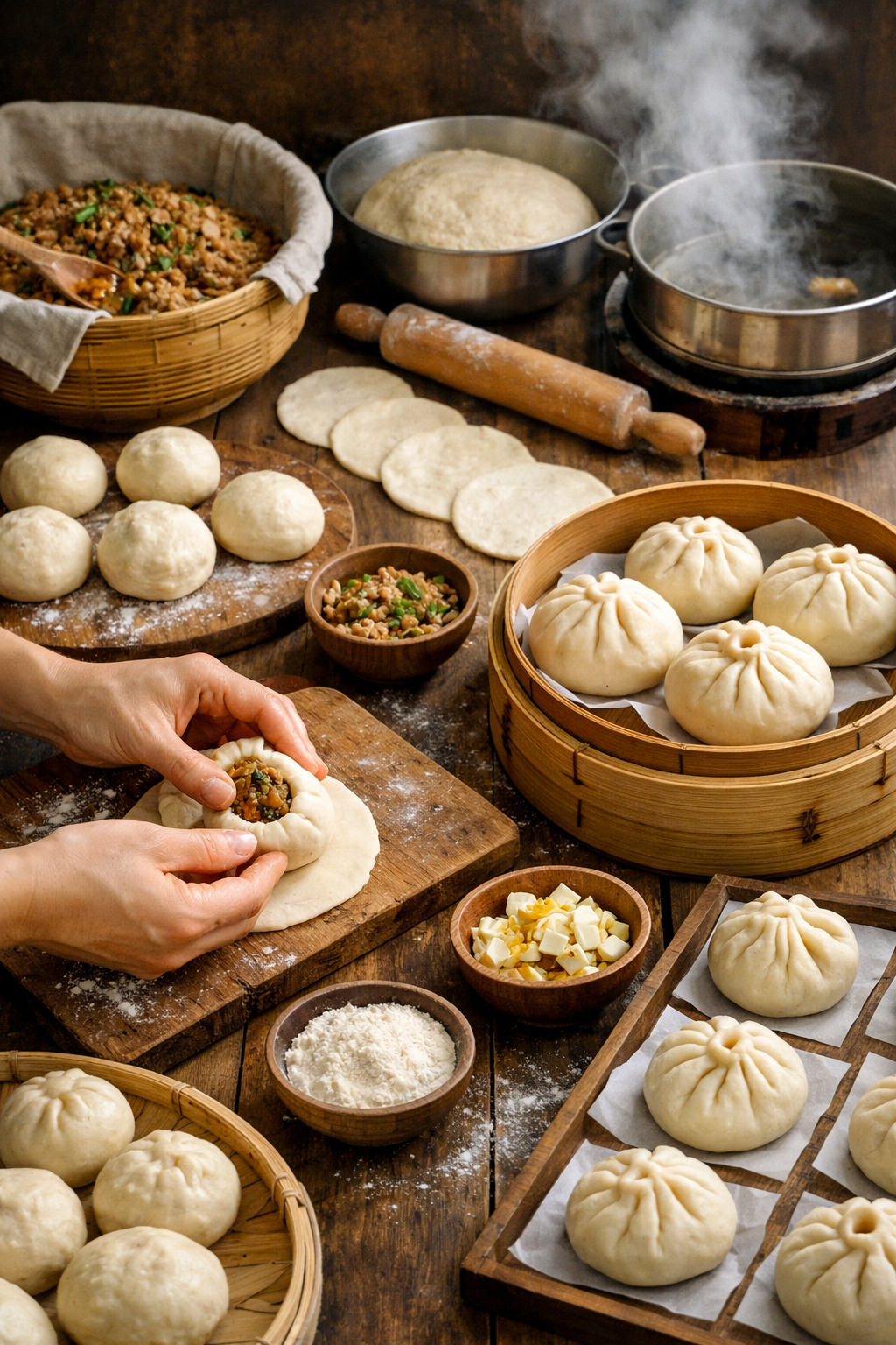 làm bánh bao kiểu truyền thống - Quy trình làm bánh bao truyền thống từ A đến Z